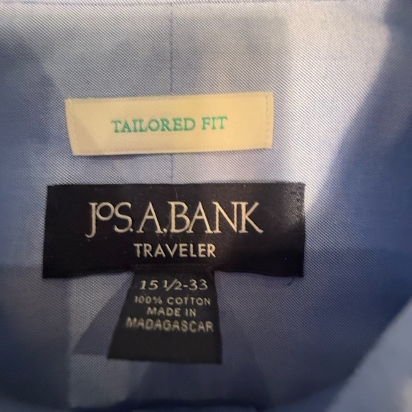 Jos. A. Bank Traditional Fit Light Blue 100% Cotton Dress Shirt Size 15.5-33 - Picture 5 of 9